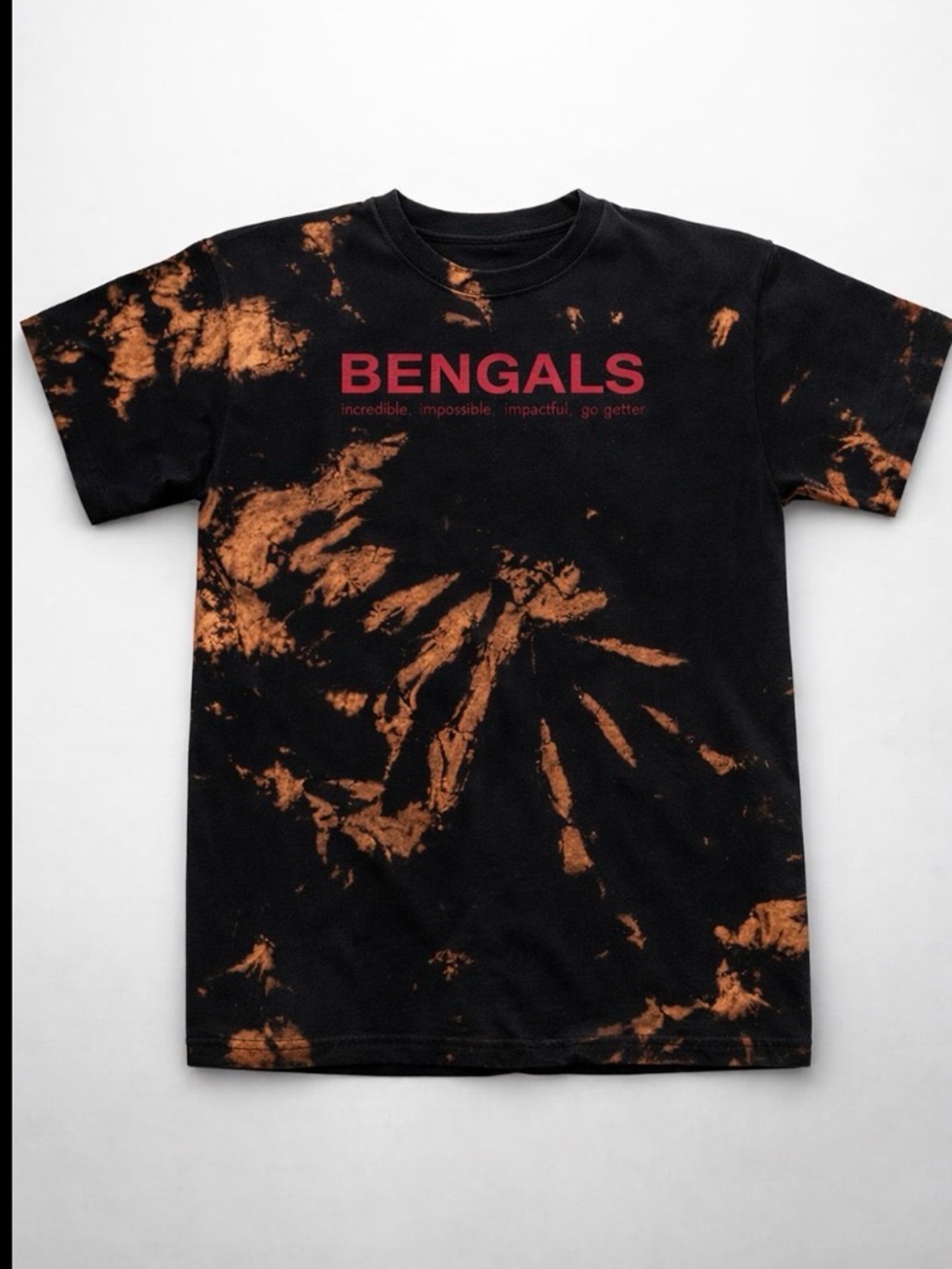Tie-Dye Short Sleeve Tee - Black & Orange
